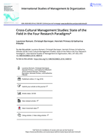 Cross-Cultural Management Studies: State of the Field in the Four Research Paradigms
