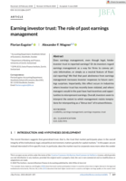 Earning investor trust: The role of past earnings management