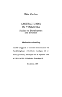 Manufacturing in Venezuela : studies on development and location