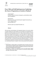Peace Talks and Valid Spokespersons: Explaining the Onset of Negotiations in Southern Thailand