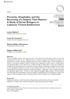 Precarity, Hospitality, and the Becoming of a Subject That Matters: A Study of Syrian Refugees in Lebanese Tented Settlements