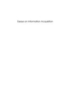 Essays on Information acquisition