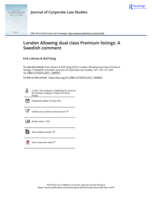 London Allowing dual class Premium listings: A Swedish comment