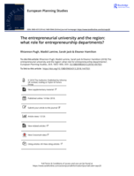 The entrepreneurial university and the region: What role for entrepreneurship departments?