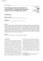 A contingency theory perspective of environmental management: Empirical evidence from entrepreneurial firms