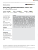 Buyers' role in innovation procurement: Evidence from US&nbsp;military R&D&nbsp;contracts