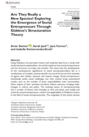 Are They Really a New Species? Exploring the Emergence of Social Entrepreneurs Through Giddens's Structuration Theory