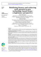 Mobilising finance and achieving early growth in new technology-based firms: a legitimacy perspective