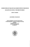 Communities of practice or communities of discipline : managing deviations at the Öresund Bridge