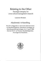 Relating to the other : paradigm interplay for cross-cultural management research