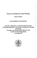 Essays in empirical asset pricing