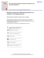 Motives and barriers affecting consumers' co-creation in the physical store