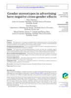 Gender stereotypes in advertising have negative cross-gender effects