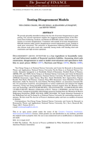 Testing Disagreement Models