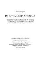 Infant multinationals : the internationalization of young, technology-based Swedish firms