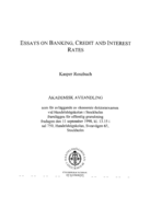 Essays on banking, credit and interest rates