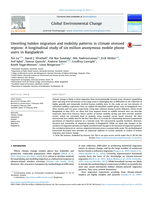 Unveiling hidden migration and mobility patterns in climate stressed regions: A longitudinal study of six million anonymous mobile phone users in Bangladesh