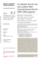 Are replication rates the same across academic fields? Community forecasts from the DARPA SCORE programme