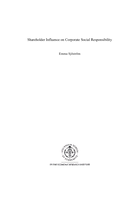 Shareholder Influence on Corporate Social Responsibility