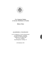 Five empirical studies on income distribution in Sweden