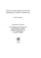 Essays on managerial incentives and product-market competition