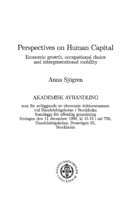 Perspectives on human capital : economic growth, occupational choice and intergenerational mobility