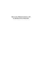 Managing mission-critical IT in the financial industry