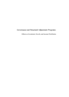 Governance and structural adjustment programs : effects on investment, growth, and income distribution