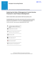 Exploring the Role of Management Control Anchor Practices in new Product Development