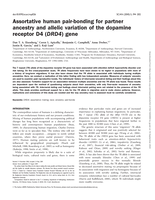 Assortative Human Pair-Bonding for Partner Ancestry and Allelic Variation of the Dopamine Receptor D4 (DRD4) Gene