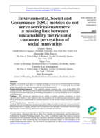 Environmental, Social and Governance (ESG) metrics do not serve services customers: A missing link between sustainability metrics and customer perceptions of social innovation