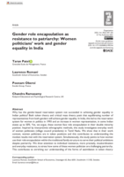 Gender role encapsulation as resistance to patriarchy: Women politicians' work and gender equality in India