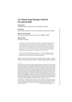 Are Mutual Fund Managers Paid for Investment Skill?