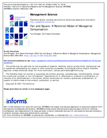 Fair and Square: A Retention Model of Managerial Compensation