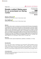 Mutable mobiles? Making space for an access-based car sharing market