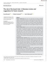 The role of the board chair: A literature review and suggestions for future research