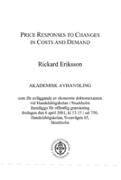 Price responses to changes in costs and demand