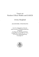 Essays on random effects models and GARCH