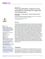 Predicting replicability-Analysis of survey and prediction market data from large-scale forecasting projects
