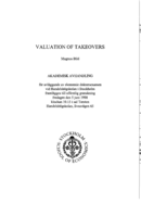 Valuation of takeovers