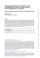 Intergovernmental Conflict and Censorship: Evidence from China's Anti-Corruption Campaign