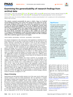 Examining the generalizability of research findings from archival data