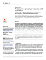 Predicting the Replicability of Social Science Lab Experiments