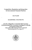 Competition, regulation and integration in international financial markets