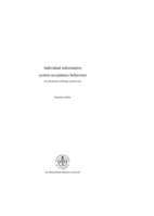 Individual information system acceptance behaviour : an electronic ordering system case