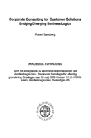 Corporate consulting for customer solutions : bridging diverging business logics