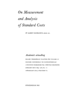On measurement and analysis of standard costs