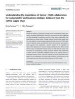Understanding the importance of farmer-NGO collaboration for sustainability and business strategy: Evidence from the coffee supply chain