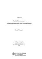 Essays on market microstructure : empirical evidence from some Nordic exchanges
