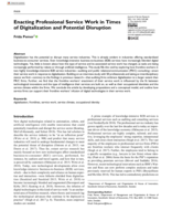 Enacting Professional Service Work in Times of Digitalization and Potential Disruption